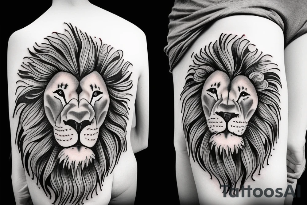 Lion walking tattoo idea