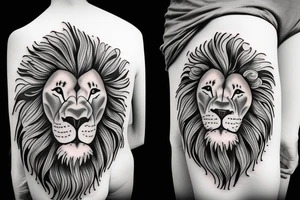 Lion walking tattoo idea