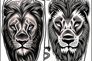 Lion walking tattoo idea