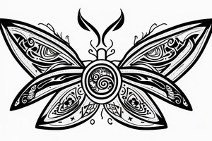 A moth with a crescent moon on it tattoo idea