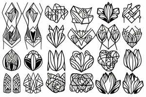 Geometric Tulips tattoo idea