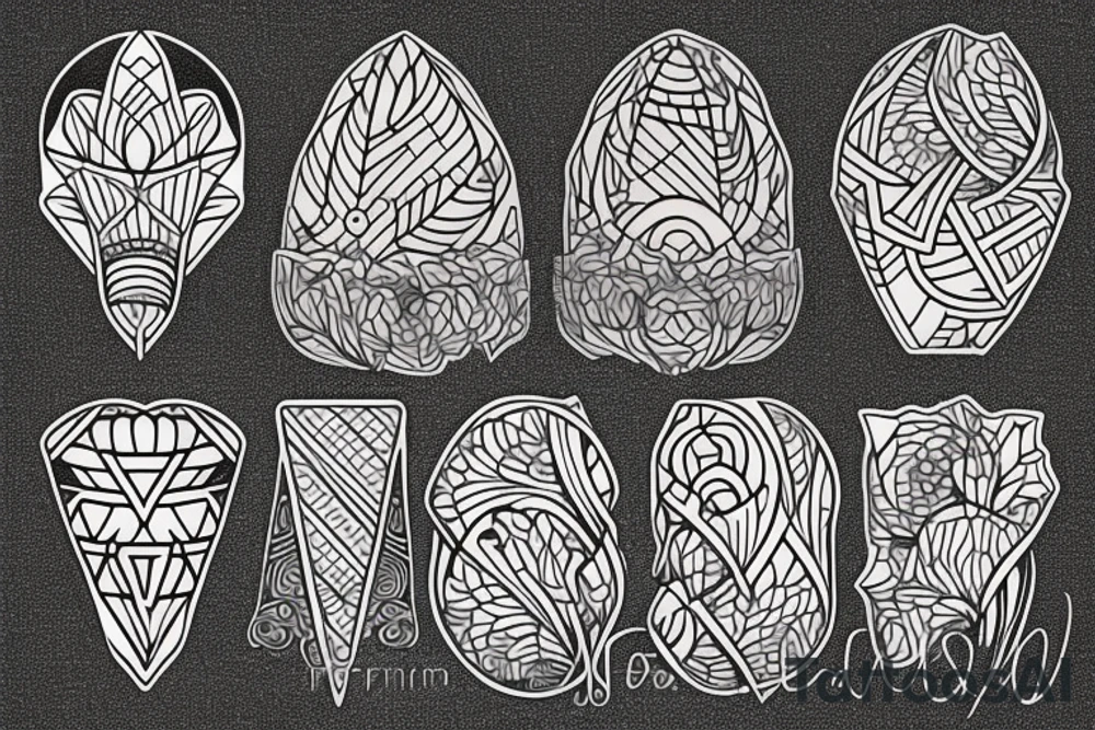 Geometric Tulips tattoo idea
