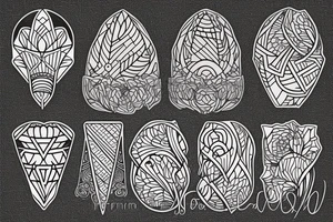 Geometric Tulips tattoo idea