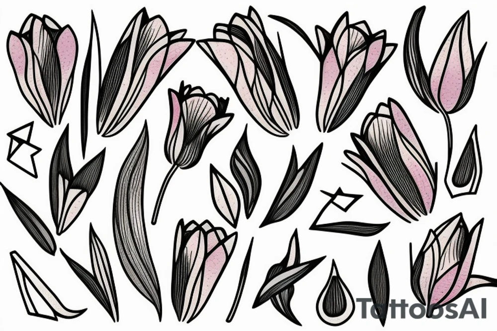 Geometric Tulips tattoo idea