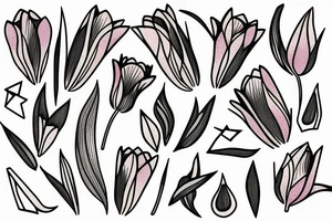 Geometric Tulips tattoo idea