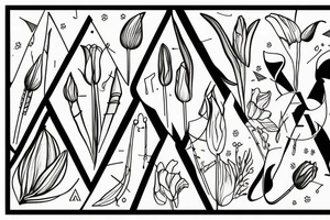 Arrow triangle Tulips tattoo idea