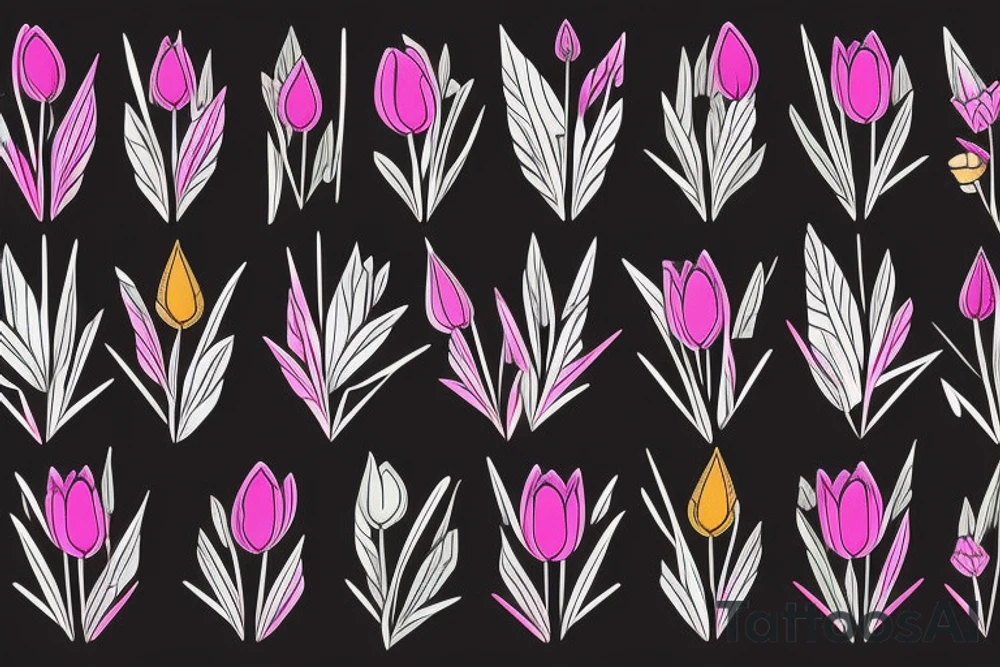 Arrow triangle Tulips tattoo idea