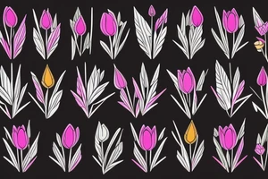 Arrow triangle Tulips tattoo idea