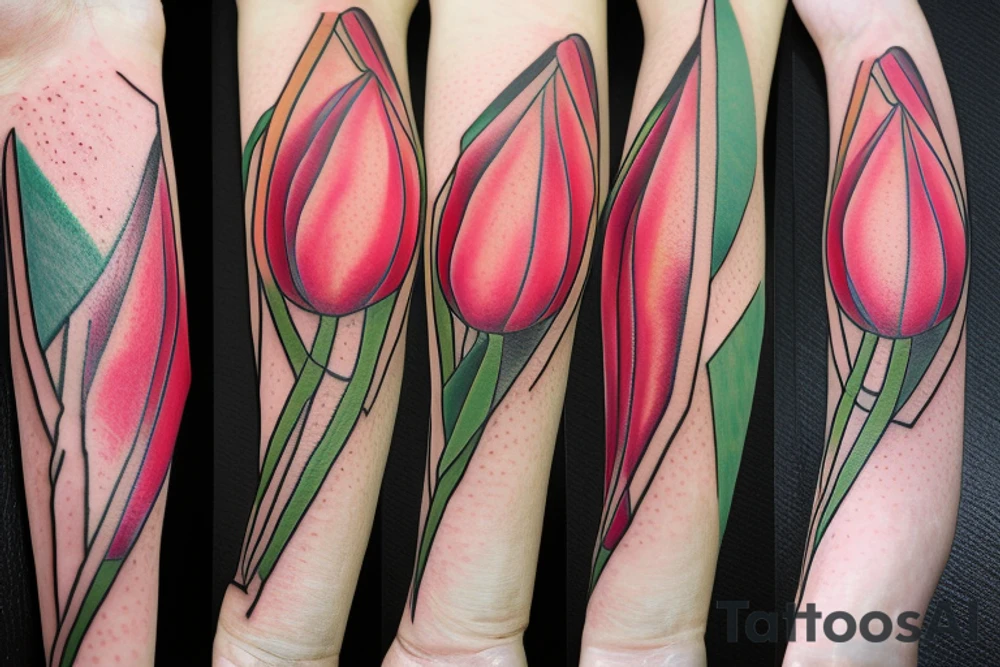 Arrow triangle Tulips tattoo idea
