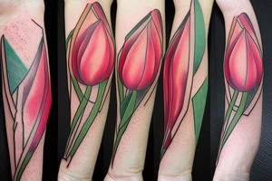 Arrow triangle Tulips tattoo idea