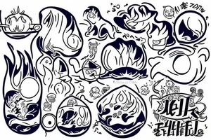 blue calcifer tattoo idea