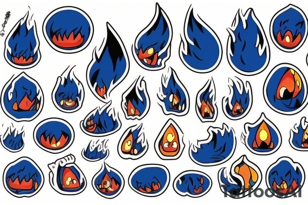 blue calcifer tattoo idea