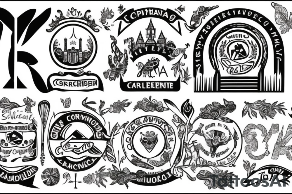 stylized copenhagen municipality logo tattoo idea