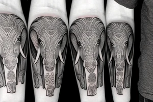2 matching elephants tattoo idea