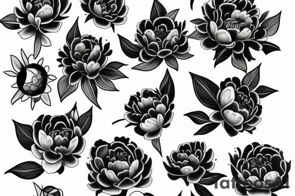 black peony tattoo for arm
thin lines tattoo idea