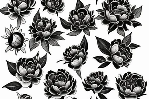 black peony  tattoo for arm
thin lines tattoo idea
