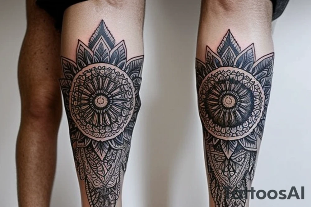 I want to have a leg sleeve which combines my love to nature and freedom combined with nice mandalas to fill the gaps tattoo idea