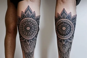 I want to have a leg sleeve which combines my love to nature and freedom combined with nice mandalas to fill the gaps tattoo idea