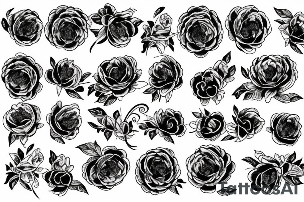 black peony сomposition
for the whole arm
thin lines tattoo idea