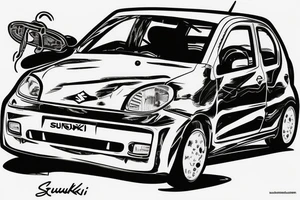 A Suzuki Alto from 2003 from the side tattoo idea