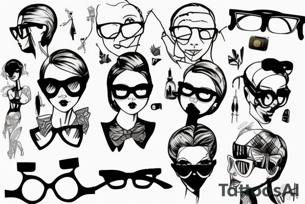stylized nerd mannequin tattoo idea