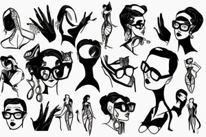 stylized nerd mannequin tattoo idea