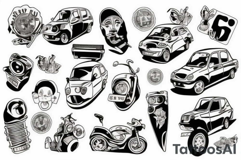 Suzuki Alto 2003 tattoo idea