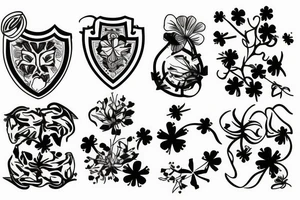 Three lions and a four leaf clover tattoo idea