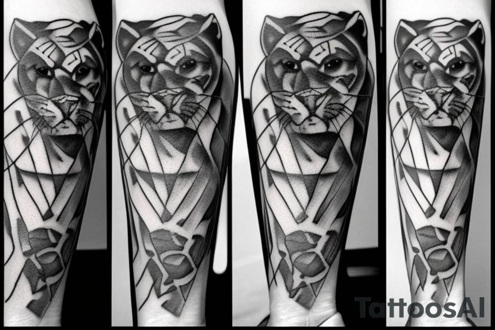 Panther and cross tattoo idea