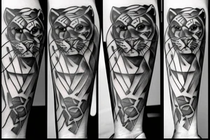 Panther and cross tattoo idea