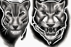 Panther and cross tattoo idea