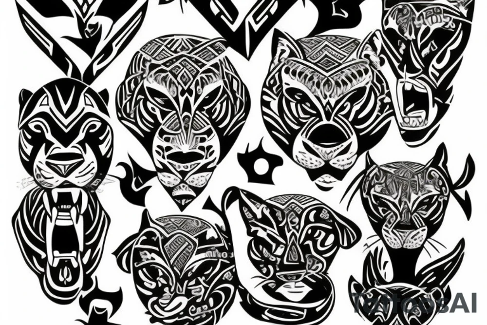 Panther and holy cross tattoo idea