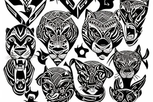 Panther and holy cross tattoo idea