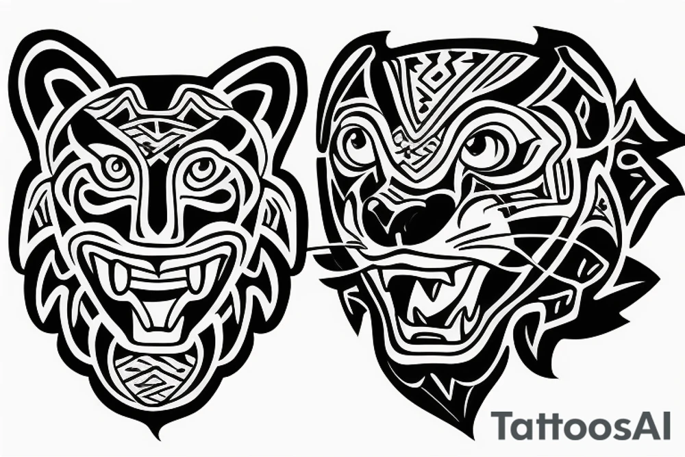 Panther and holy cross tattoo idea