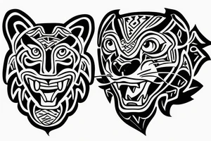 Panther and holy cross tattoo idea