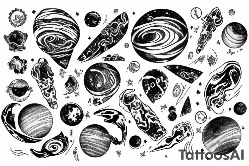 8 inch universe froest galaxy tattoo idea