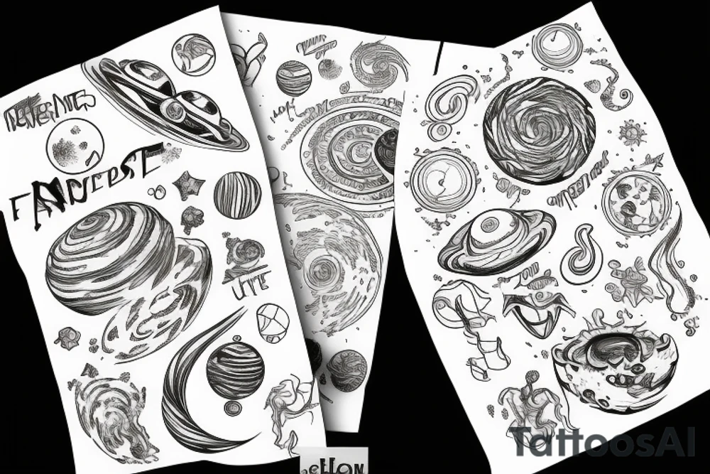 8 inch universe froest galaxy tattoo idea