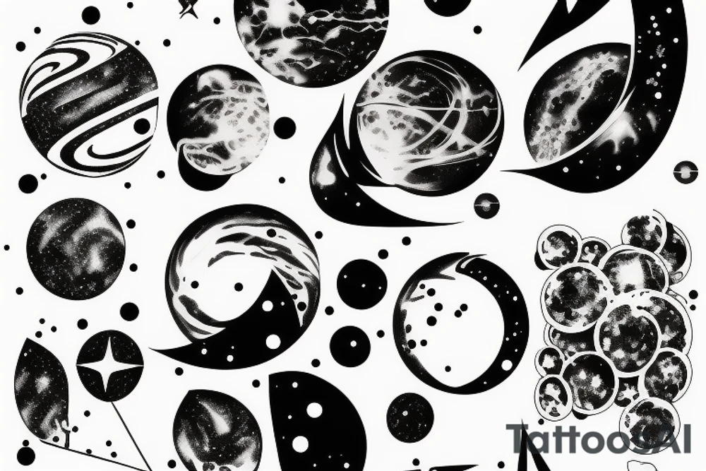 8 inch universe froest galaxy tattoo idea