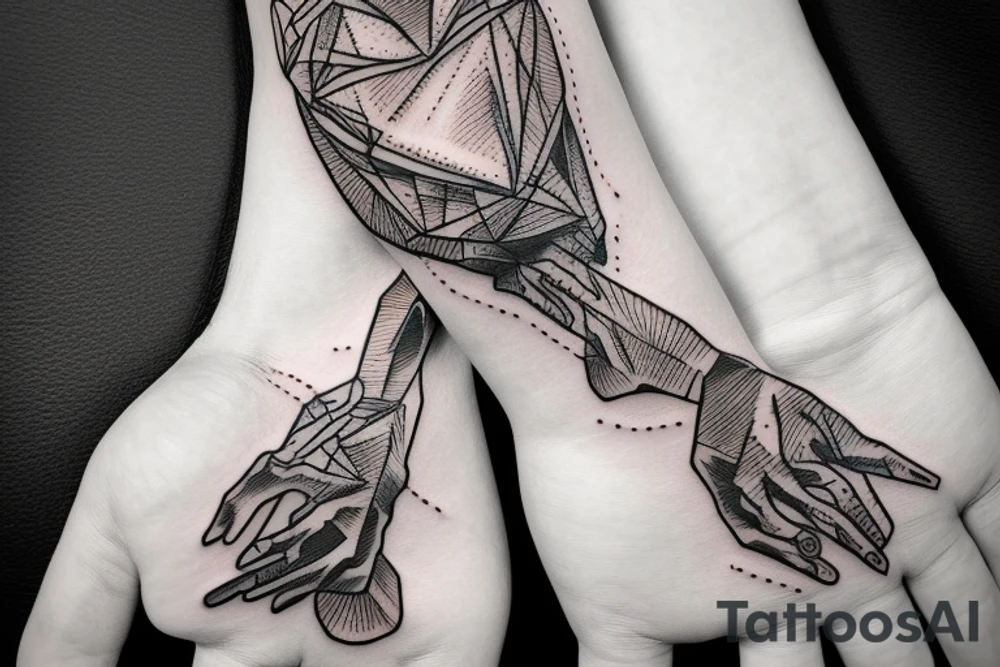 overthinking tattoo human hand holding a real heart and dark hand pulls a brain with strings tattoo idea