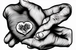 overthinking tattoo human hand holding a real heart and dark hand pulls a brain with strings tattoo idea