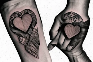 overthinking tattoo human hand holding a real heart and dark hand pulls a brain with strings tattoo idea