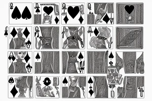 Queen of spades and king of hearts cards tattoo idea