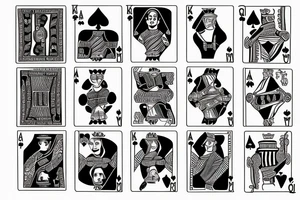 Queen of spades and king of hearts cards tattoo idea