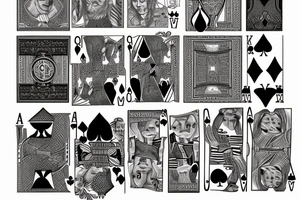 Queen of spades and king of hearts cards tattoo idea