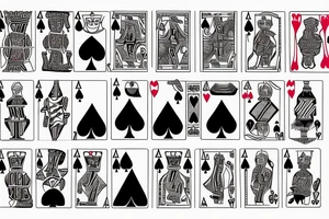 Queen of spades and king of hearts cards tattoo idea