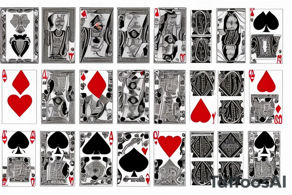 Queen of spades and king of hearts 2 cards, the queen is in front the king tattoo idea