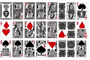 Queen of spades and king of hearts 2 cards, the queen is in front the king tattoo idea