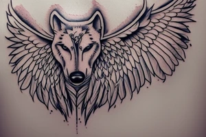 I want to create a tattoo that has the Letter Z , H  ,I  N and a wolf design  and angel wings tattoo idea