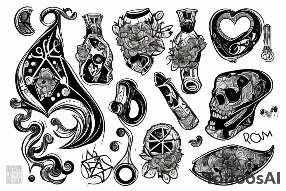 A raccom using hearsphones tattoo idea