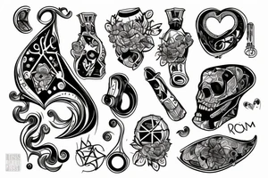 A raccom using hearsphones tattoo idea
